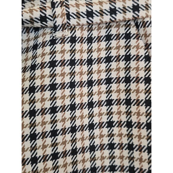 H&M Houndstooth Wide Leg Paperbag Pants Womens Size 10 Belted Crop Trendy - Picture 5 of 12